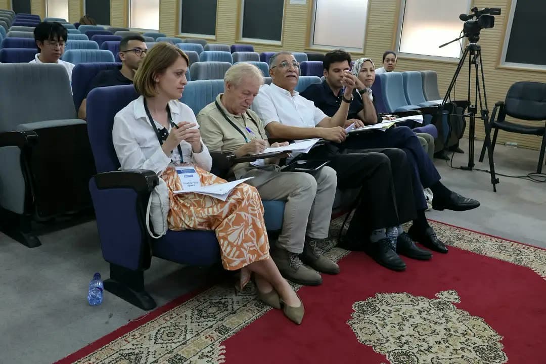 The full jury row taking notes during the pitches.