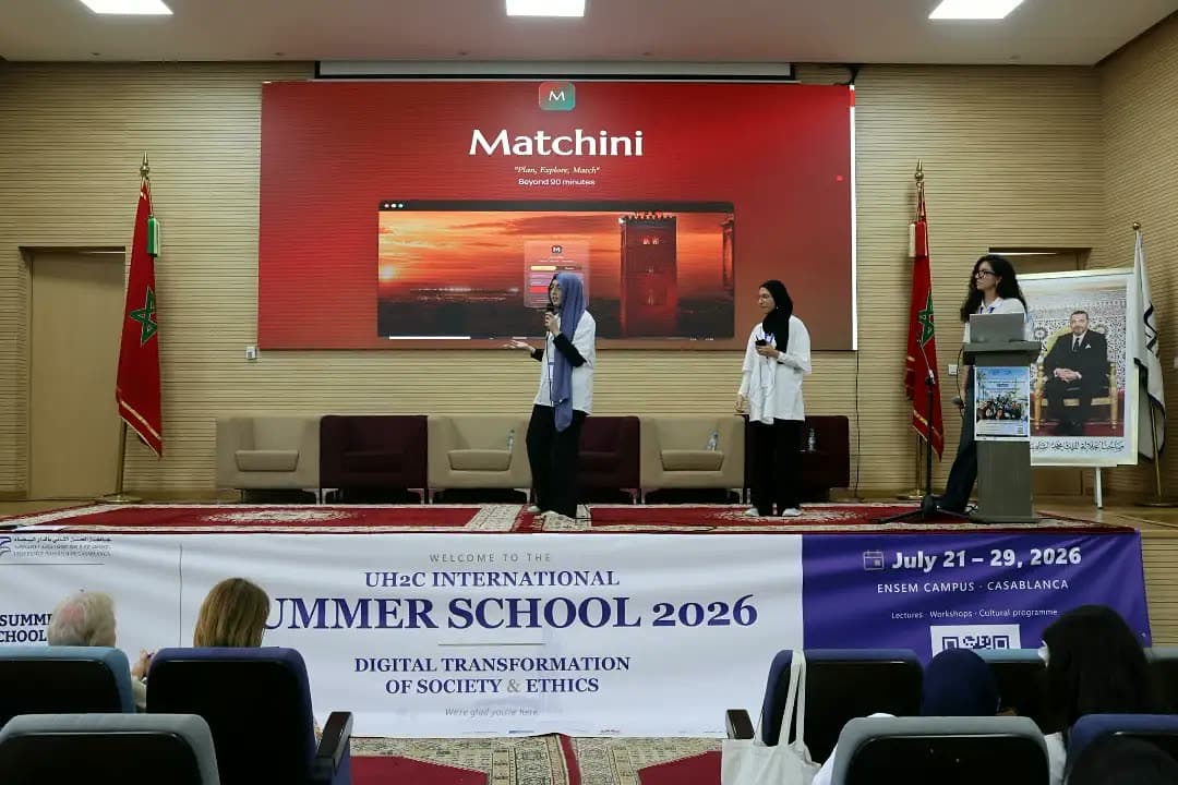 Matchini's live demo projected on the big screen.