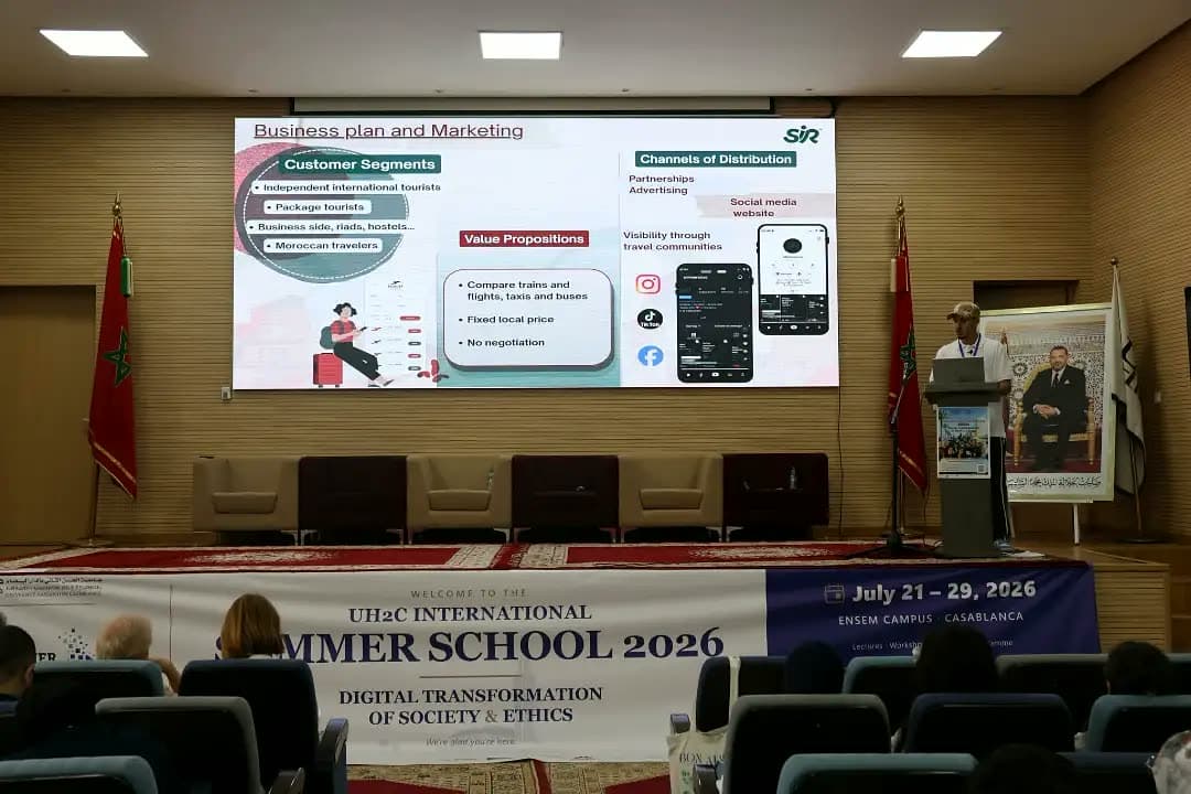 SIR business plan and marketing slide during the pitch.