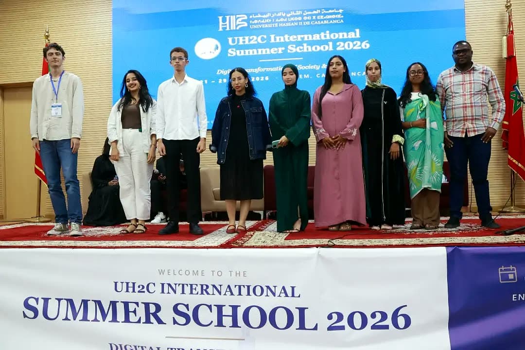 Team Abrid lined up on stage at the closing ceremony.