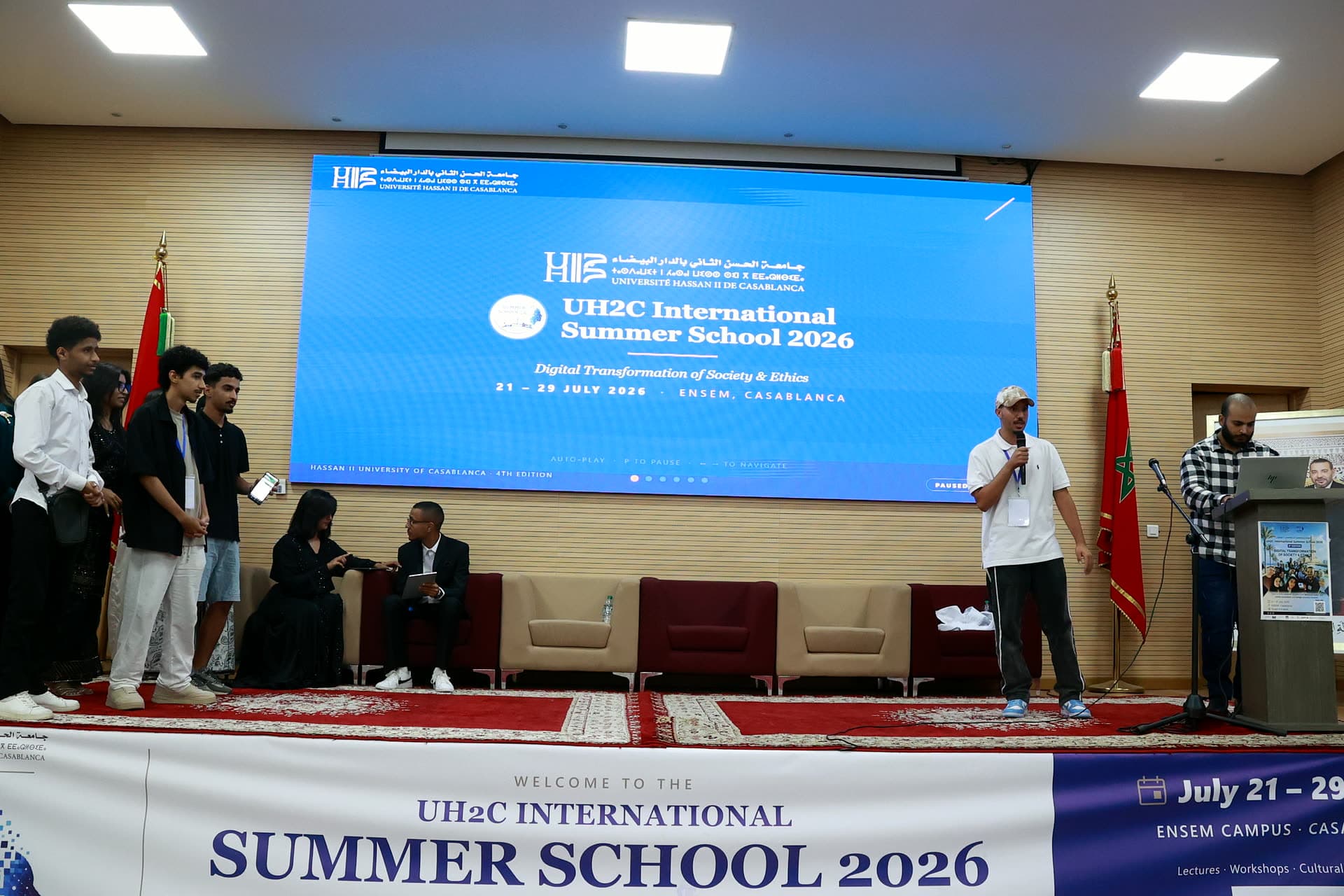 A team presenting on stage during the ceremony.